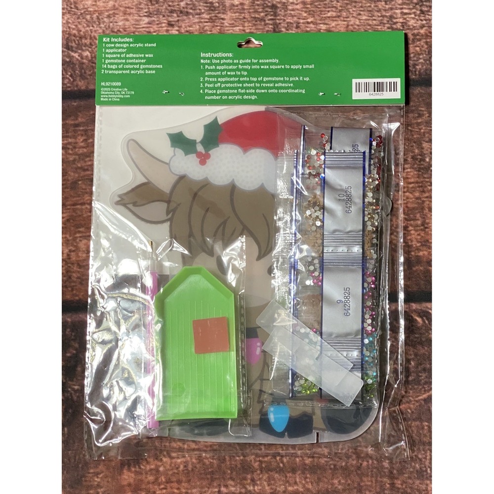 Christmas Highland Cow Acrylic Standing Diamond Painting Kit Hobby Lobby New - Picture 4 of 4